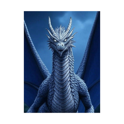 Dragon Wall Art, Matte Vertical Posters, Fantasy Home Decor, Unique Blue Dragon Art Print, Gift for Fantasy Lovers, Poster Prints, Wall