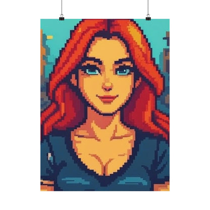 Retro 2D Warzone 16-Bit Pixel Art Matte Vertical Poster – Gaming Décor