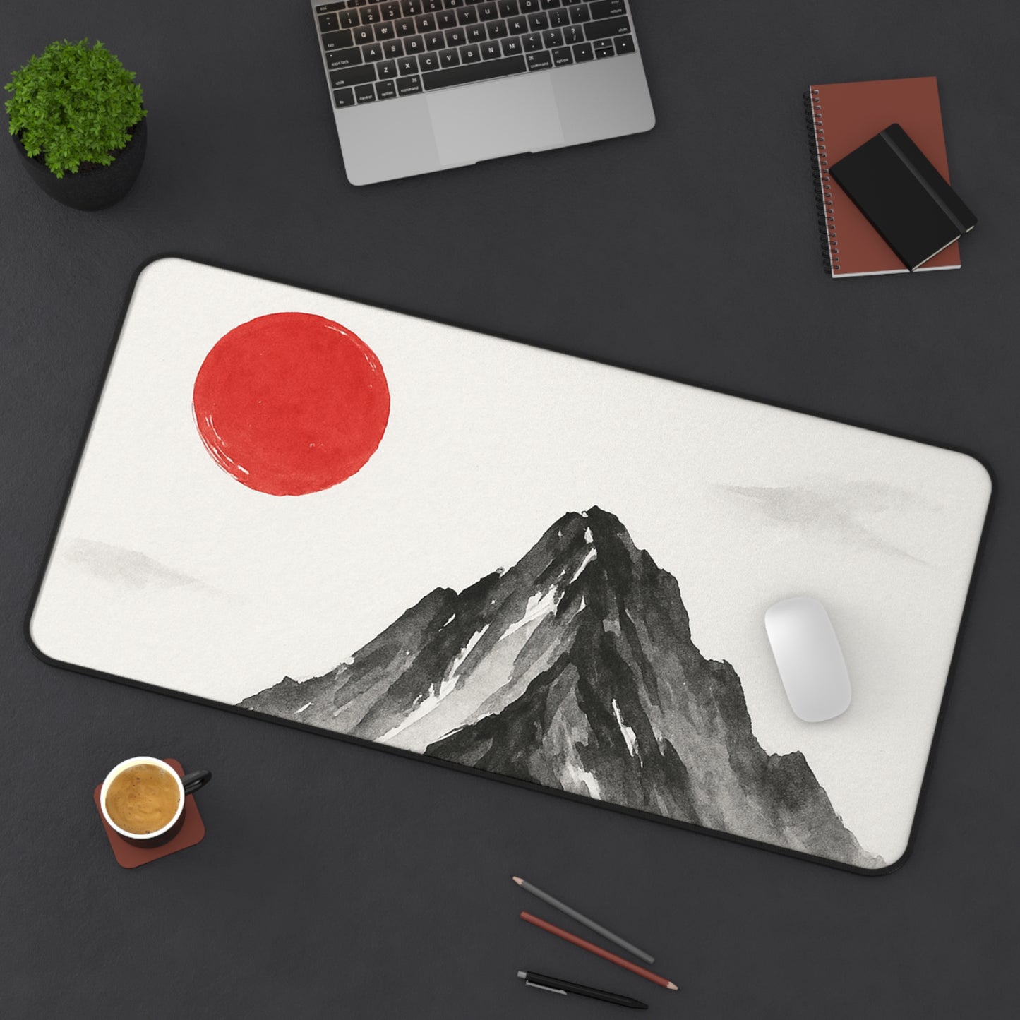 Mountain Sunrise Desk Mat, Minimalist Office Decor, Eco-Friendly Desk Accessory, Gift for Nature Lovers, Fun Workspace Ideas