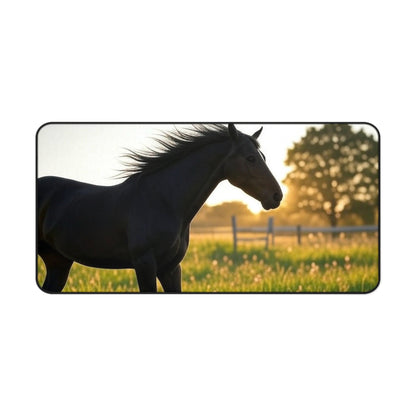 Elegant Horse Desk Mat, Black Horse Mouse Pad, Office Decor, Equestrian Gifts, Rustic Home Office Accessories