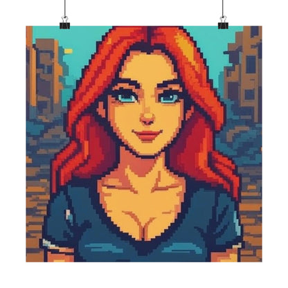 Retro 2D Warzone 16-Bit Pixel Art Matte Vertical Poster – Gaming Décor