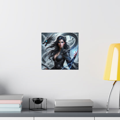 Mythical Fantasy Matte Vertical Poster - Enchanting Dragon Artwork