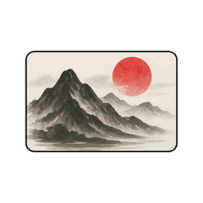 Mountain Sunrise Desk Mat - Zen Office Decor, Japanese Style, Gift for Students, Home Office Accessories, Asian Aesthetic