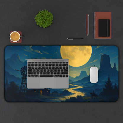 Serene Landscape Desk Mat - Moonlit Night Decor for Home Office, Gaming Setup, Unique Gift, Office Accessories, Desk Organizer
