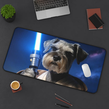 Cute Jedi Dog Desk Mat, Gaming Desk Pad, Office Decor, Personalized Gift for Dog Lovers, Star Wars Home Office Accessories