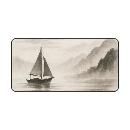 Serene Sailboat Desk Mat, Office Decor, Nautical Desk Accessory, Gift for Teachers, Home Workspace, Coastal Vibe