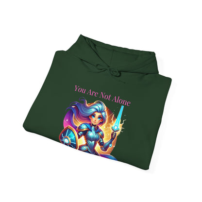 Hooded Sweatshirt with 'you are not alone' Design