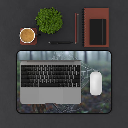 Nature-Inspired Desk Mat with Spider Web Design - Perfect for Home Office Decor