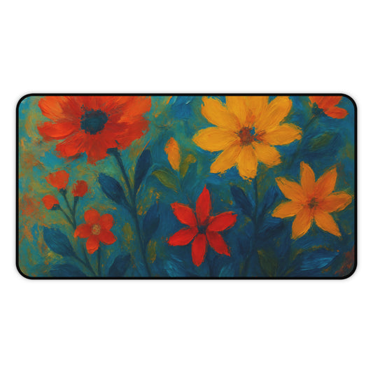 Floral Desk Mat - Vibrant Office Decor for Students & Professionals, Bright Workstation Gift, Home Office Essentials