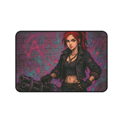 Desk Mat - Edgy Graffiti Art - Stylish Office Accessories for Gamers and Creatives