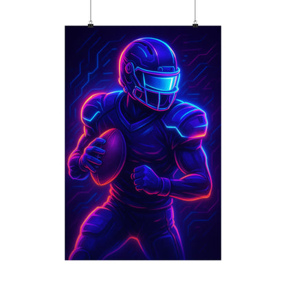Transform Your Space with Our Matte Vertical Poster – Futuristic Football Gamer Edition