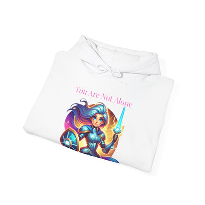 Hooded Sweatshirt with 'you are not alone' Design