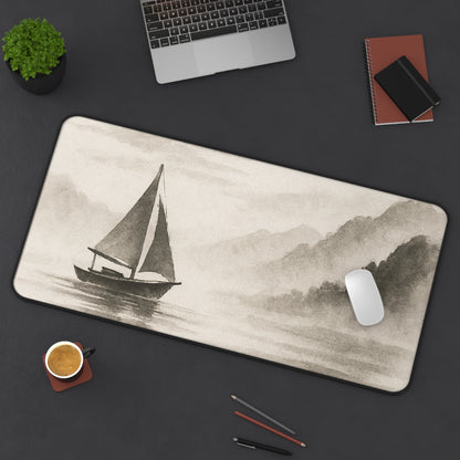 Serene Sailboat Desk Mat, Office Decor, Nautical Desk Accessory, Gift for Teachers, Home Workspace, Coastal Vibe