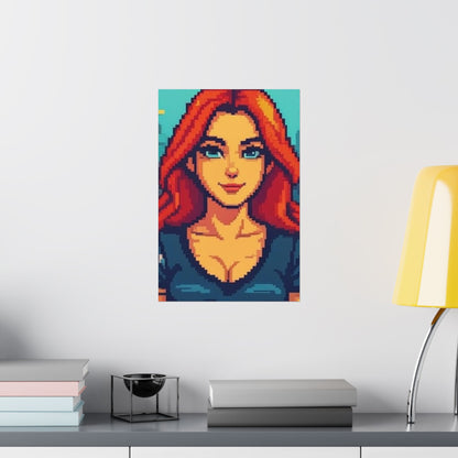 Retro 2D Warzone 16-Bit Pixel Art Matte Vertical Poster – Gaming Décor