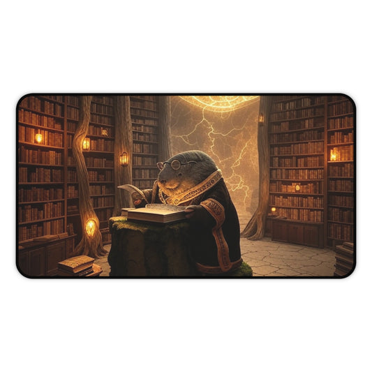 Cozy Library Desk Mat | Reading Vibes, Home Office Decor, Gift for Book Lovers, Gaming Mat, Unique Workstation Accessory