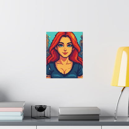 Retro 2D Warzone 16-Bit Pixel Art Matte Vertical Poster – Gaming Décor