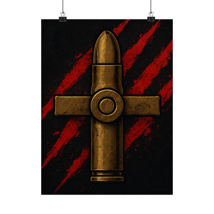 Vertical Poster - Bold Bullet Cross Design