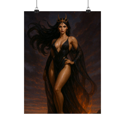 Mystical Goddess Matte Vertical Poster - Enchanting Wall Art for Home Decor