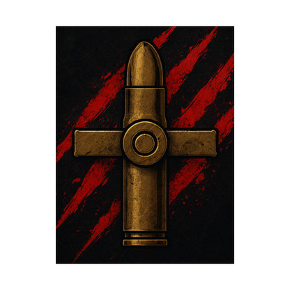 Vertical Poster - Bold Bullet Cross Design