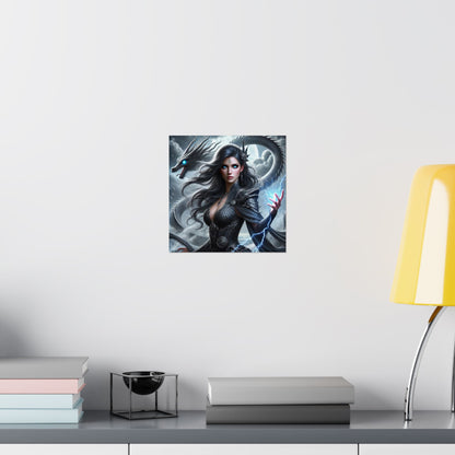 Mythical Fantasy Matte Vertical Poster - Enchanting Dragon Artwork