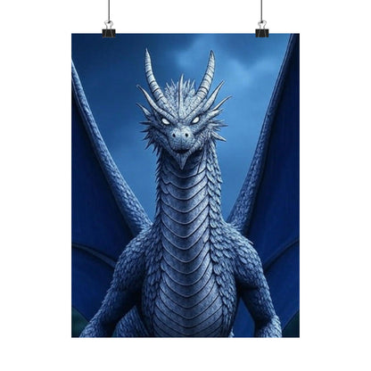 Dragon Wall Art, Matte Vertical Posters, Fantasy Home Decor, Unique Blue Dragon Art Print, Gift for Fantasy Lovers, Poster Prints, Wall