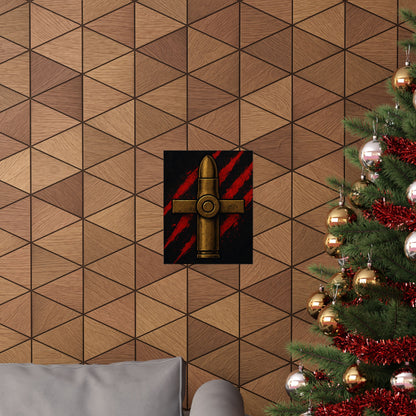 Vertical Poster - Bold Bullet Cross Design