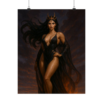 Mystical Goddess Matte Vertical Poster - Enchanting Wall Art for Home Decor