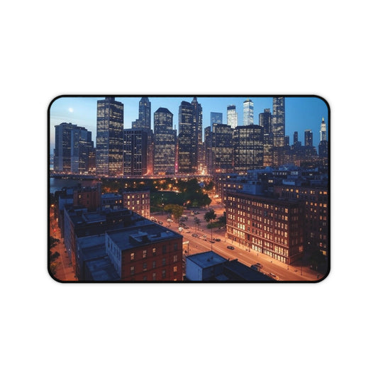 Desk Mat cityscape in pastel colors, Office Desk Decor, Desk Accessories, Work from Home, Desk Organizer, Desk Blotter