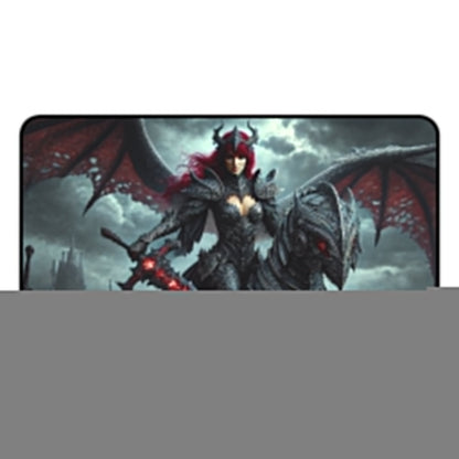 “Dark Empress of the Void” Premium Desk Mat – Epic Fantasy Dragon Knight Design