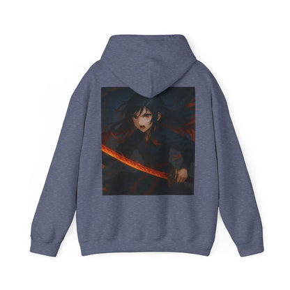 Fierce Samurai Hoodie, Anime Sweatshirt, Unisex Heavy Blend Hoodie, Cosplay Apparel, Gift for Anime Lovers
