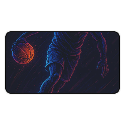 Basketball Gamer Desk Mat – Neon Energy for Every Move