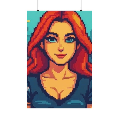 Retro 2D Warzone 16-Bit Pixel Art Matte Vertical Poster – Gaming Décor