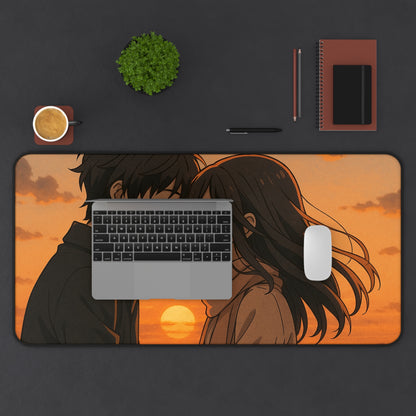 Romantic Sunset Desk Mat for Couples, Anime Desk Pad, Gaming Mat, Office Decor, Gift for Him or Her