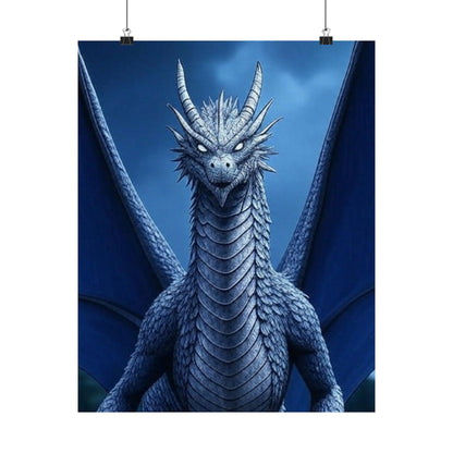 Dragon Wall Art, Matte Vertical Posters, Fantasy Home Decor, Unique Blue Dragon Art Print, Gift for Fantasy Lovers, Poster Prints, Wall