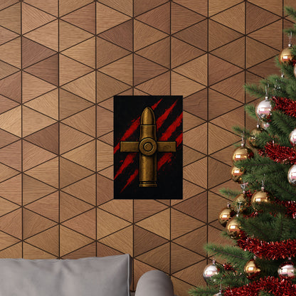 Vertical Poster - Bold Bullet Cross Design