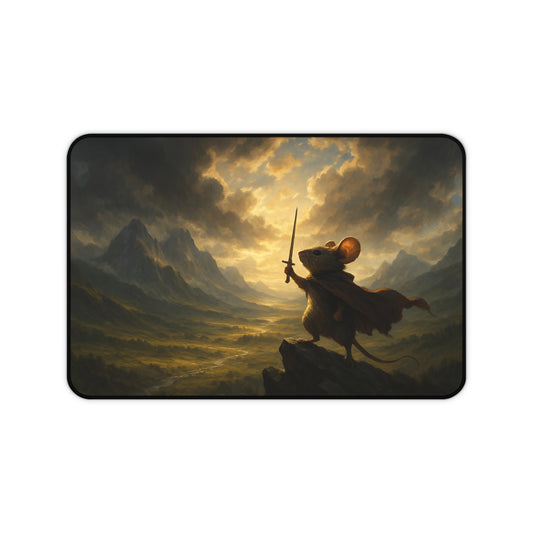 Fantasy Mouse Warrior Desk Mat - Inspirational Mouse Design for Gamers & Dreamers