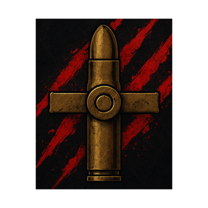 Vertical Poster - Bold Bullet Cross Design