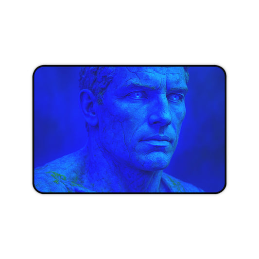 Blue Sculpture Desk Mat - Artistic Mouse Pad, Office Decor, Home Workspace, Gifts for Artists, Unique Desk Accessories