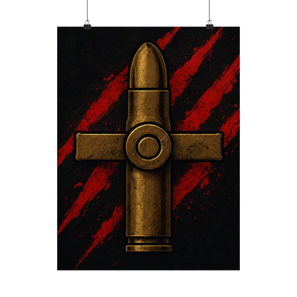 Vertical Poster - Bold Bullet Cross Design