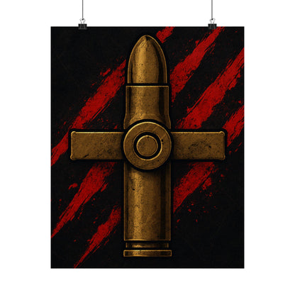 Vertical Poster - Bold Bullet Cross Design