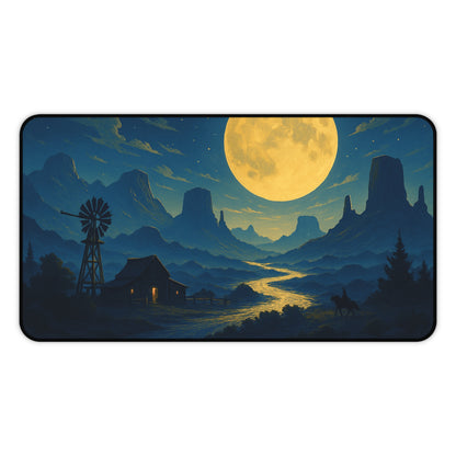 Serene Landscape Desk Mat - Moonlit Night Decor for Home Office, Gaming Setup, Unique Gift, Office Accessories, Desk Organizer