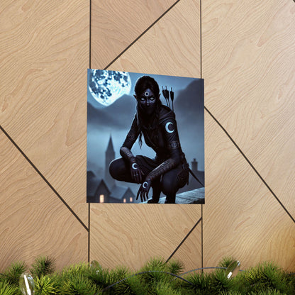 Vertical Poster - Mystical Moonlit Fantasy Dark Elf Design