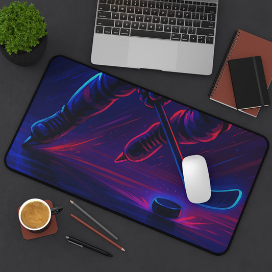 Hockey Gamer Desk Mat – Neon Intensity at Your Fingertips