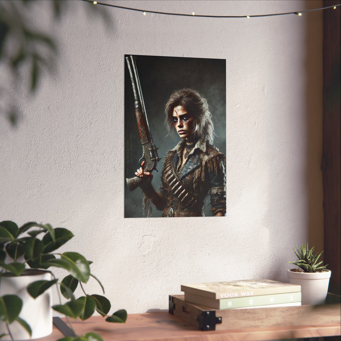 Vertical Poster - Fierce Gun-Wielding Warrior Art