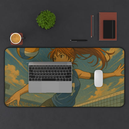 Sporty Volleyball Desk Mat, Gamer Mouse Pad, Anime Office Accessory, Fun Gift for Athletes, Unique Desk Decor