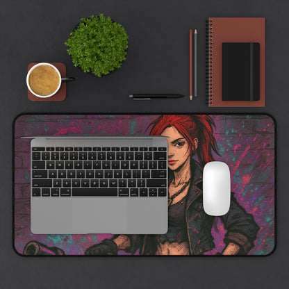 Desk Mat - Edgy Graffiti Art - Stylish Office Accessories for Gamers and Creatives