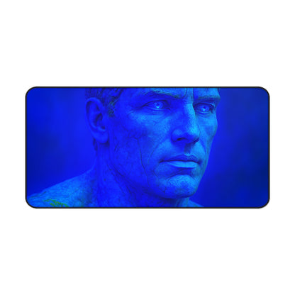 Blue Sculpture Desk Mat - Artistic Mouse Pad, Office Decor, Home Workspace, Gifts for Artists, Unique Desk Accessories