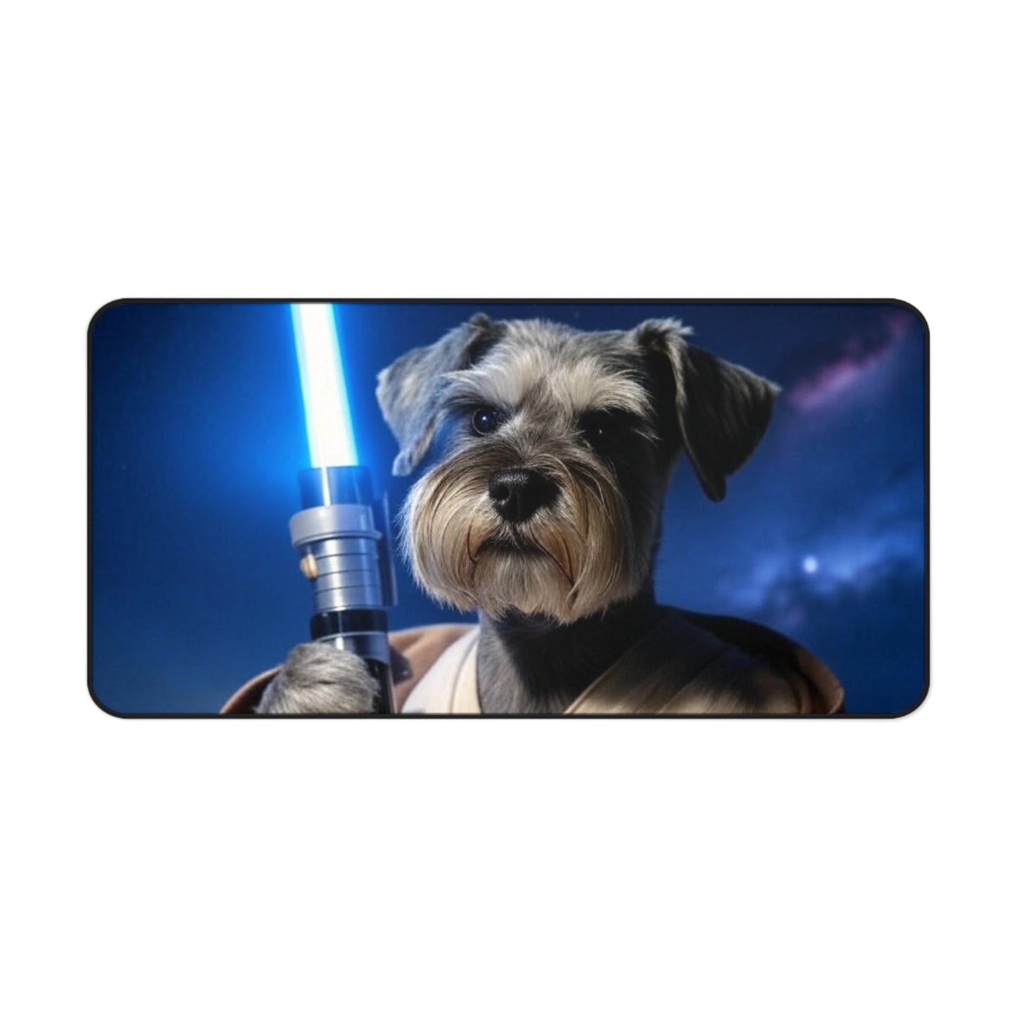 Cute Jedi Dog Desk Mat, Gaming Desk Pad, Office Decor, Personalized Gift for Dog Lovers, Star Wars Home Office Accessories