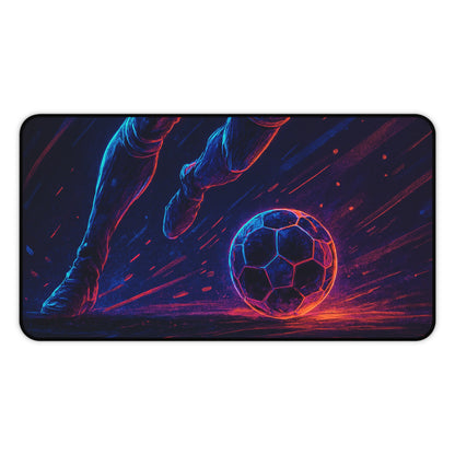 Futuristic Soccer Gamer Desk Mat – Where Esports Meets the Beautiful Game