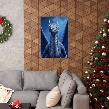 Dragon Wall Art, Matte Vertical Posters, Fantasy Home Decor, Unique Blue Dragon Art Print, Gift for Fantasy Lovers, Poster Prints, Wall